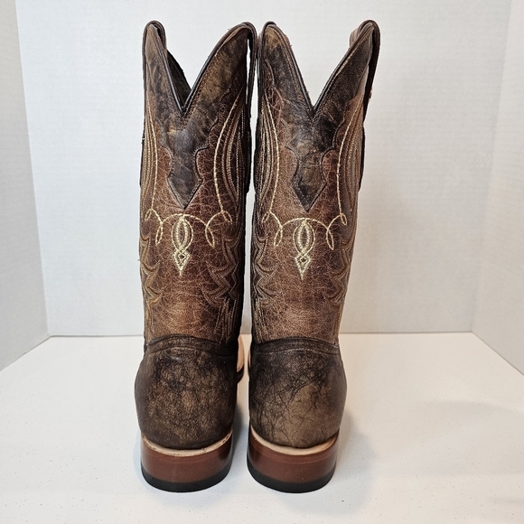 Tanner Mark Men's Leather Western Boots Size 10 Square Toe Embroidered - Picture 12 of 16